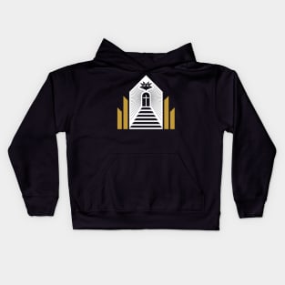 Christian church, steps leading to the cross. Kids Hoodie